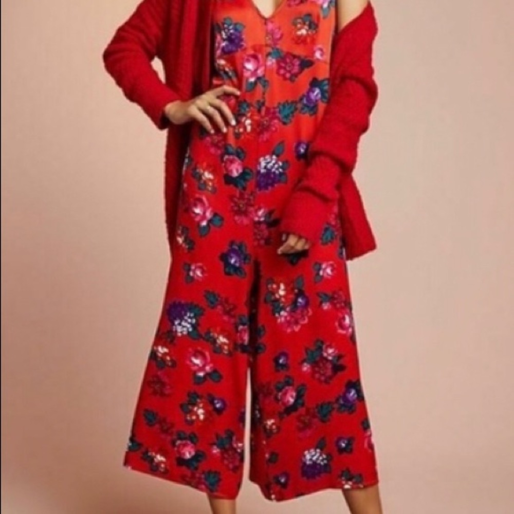 🌺Anthropologie Floral Jumpsuit for Sale